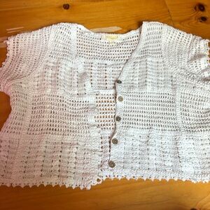 Crochet button up top